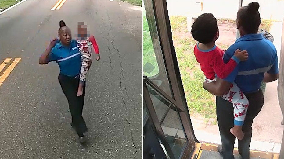 Bus driver hailed as hero for saving young child wandering alone on busy street
